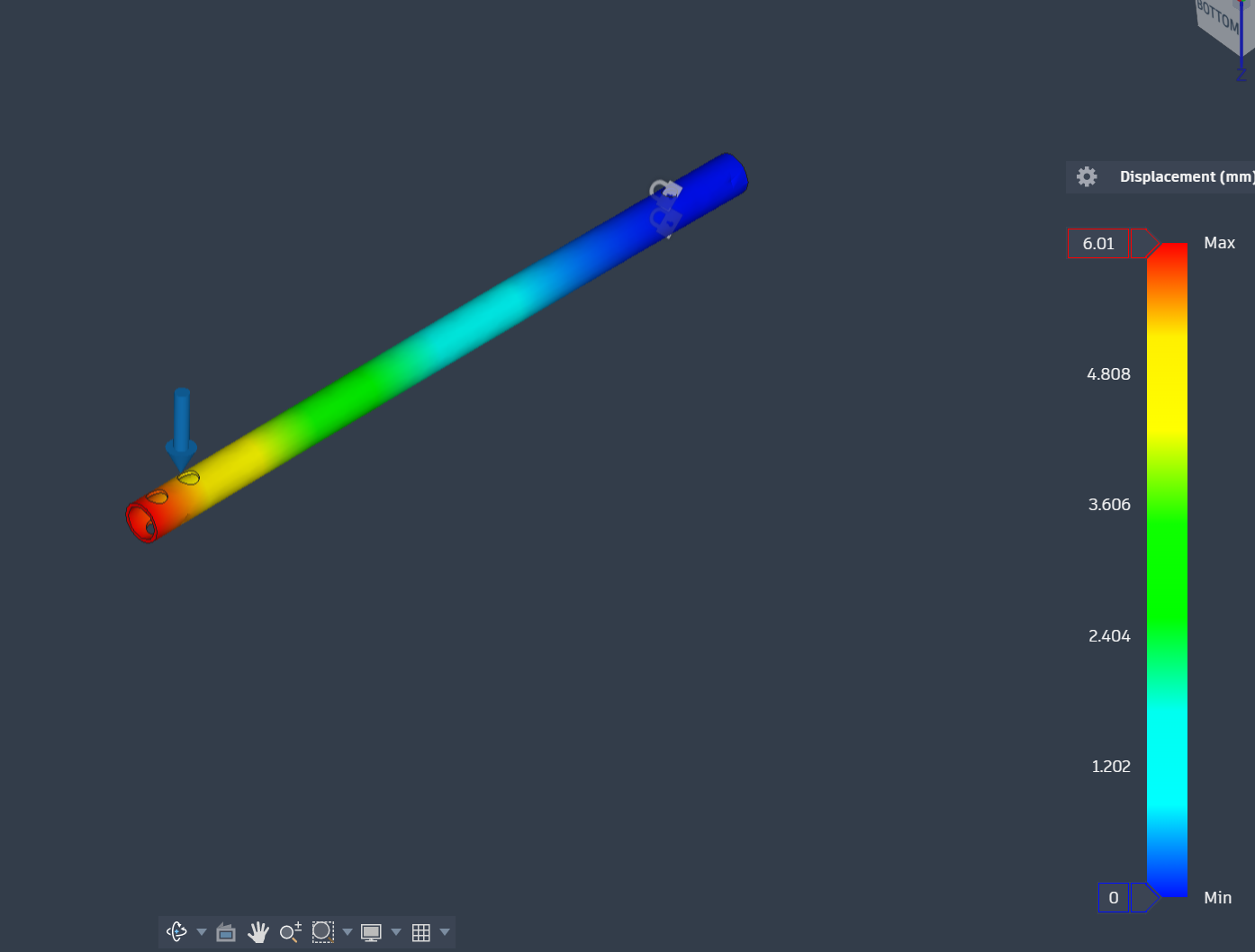 Lever moment outer pipe FEA